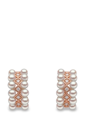 Yoko London 18kt rose gold Eclipse Akoya pearl and diamond earrings - Pink