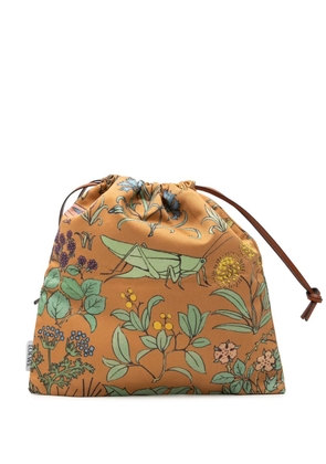 Loewe Pre-Owned 2021 Canvas Floral Print Drawstring pouch - Orange