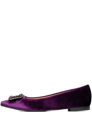 Poche Paris Melanie pointed-toe embellished pumps - Purple