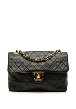 CHANEL Pre-Owned 1994-1996 Jumbo XL Classic Lambskin Single Flap crossbody bag - Black