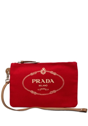 Prada Pre-Owned 2013-2026 Canvas Canapa Logo Wristlet pouch - Red