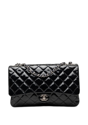 CHANEL Pre-Owned 2013-2014 Jumbo Patent 3 Accordion Flap shoulder bag - Blue