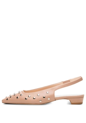 Poche Paris stud-embellished slingback pumps - Neutrals