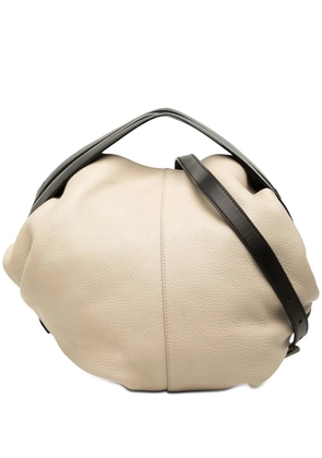 Loewe Pre-Owned 2000-2015 Grained Calfskin Zip Handle satchel - Neutrals