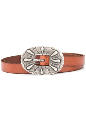 Polo Ralph Lauren oversized arrow engraved buckle belt - Brown