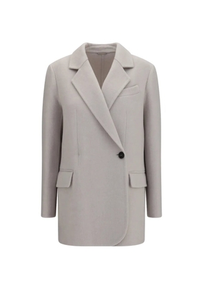 Brunello Cucinelli single-breasted notched-lapels jacket - Grey