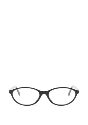 Miu Miu Eyewear logo-plaque oval-frame glasses - Black