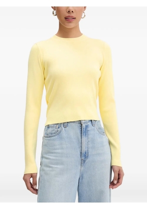 VICOLO tie-back ribbed long-sleeve top - Yellow