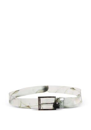 Dolce & Gabbana floral-print buckle-fastening belt - White