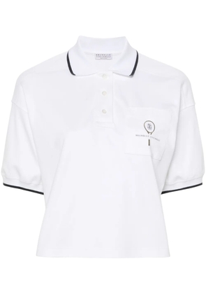 Brunello Cucinelli cotton cropped polo shirt - White