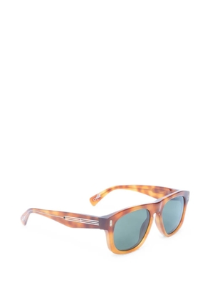 Brunello Cucinelli tortoiseshell-effect square-frame sunglasses - Brown