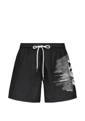 Plein Sport logo-print drawstring swim shorts - Black