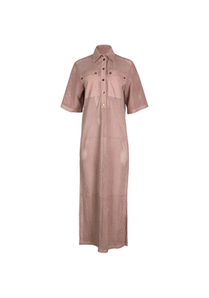 Michael Kors Collection perforated-leather maxi dress - Pink