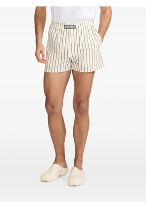 LGN LOUIS GABRIEL NOUCHI pinstripe-print cotton shorts - Neutrals