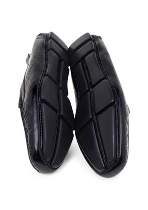 Prada Pre-Owned studded logo-detail boat shoes - Black