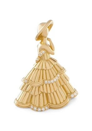 Christian Dior Pre-Owned diamond feminine-form brooch - Gold