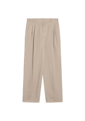 The Row pleated-waistband straight-leg trousers - Neutrals