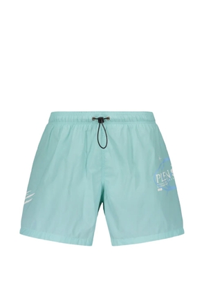 Plein Sport logo-print drawstring swim shorts - Blue