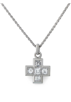 Bvlgari Pre-Owned diamond-embellished cross-pendant necklace - Silver