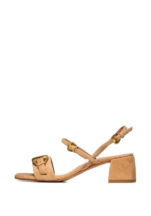 Poche Paris buckle-embellished block-heel sandals - Neutrals