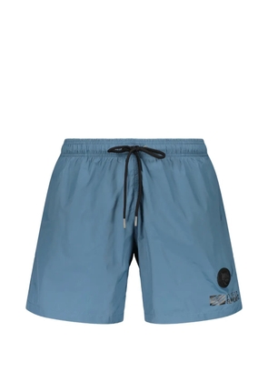 Plein Sport logo-patch drawstring swim shorts - Blue