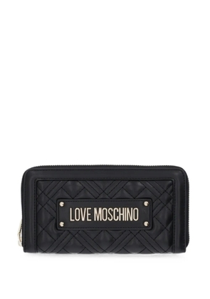 Love Moschino quilted logo-plaque wallet - Black
