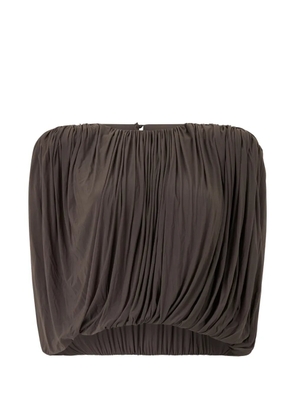 Magda Butrym gathered draped blouse - Brown