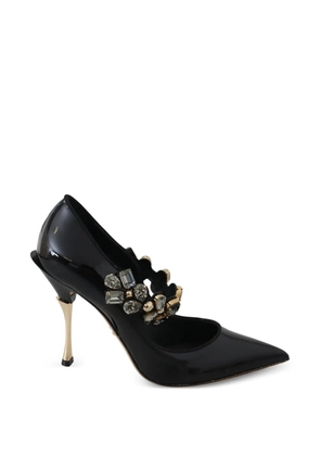 Dolce & Gabbana crystal-embellished patent leather pumps - Black