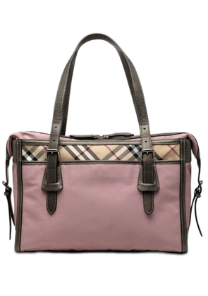 Burberry Pre-Owned 2000-2017 Nova Check and Leather Trimmed Canvas tote bag - Pink