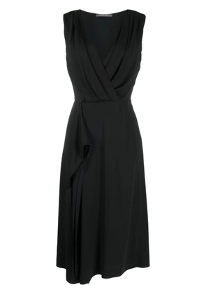 Alberta Ferretti wrap style midi dress - Black