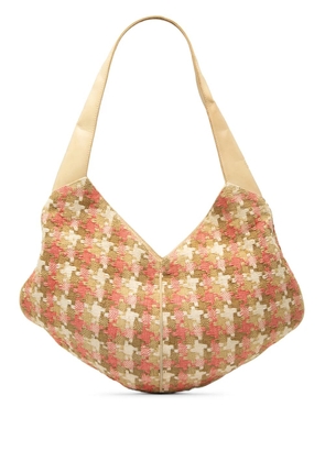 Loewe Pre-Owned 2022 Tweed Houndstooth hobo bag - Neutrals