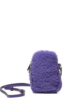 Poche Paris textured logo-plaque phone case - Purple