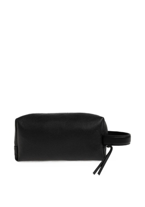 Jil Sander logo-patch pebbled toiletry bag - Black