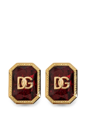 Dolce & Gabbana DG logo crystal-embellished clip-on earrings - Gold
