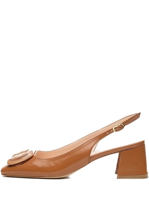 Poche Paris leather heeled sandals - Brown