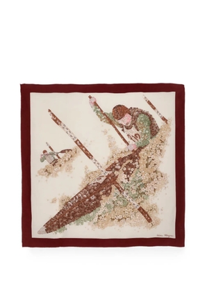Ferragamo Pre-Owned floral-print silk scarf - Neutrals