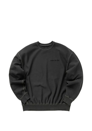 Awake NY pigment-dyed logo-embroidered crewneck sweatshirt - Black