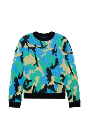Awake NY print crew-neck sweater - Blue