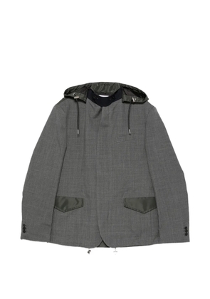 sacai hooded panelled jacket - Grey