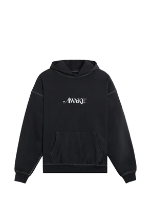 Awake NY logo-embroidered hoodie - Black