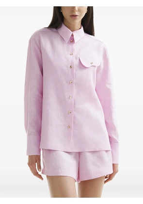 Mia Peculiar Wave linen shirt - Pink