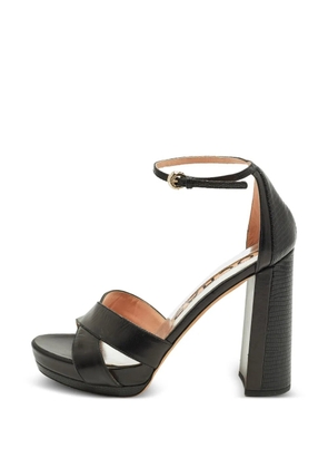 Rochas lizard-embossed ankle-strap sandals - Black