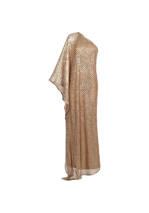 Taller Marmo Le Dune sequin-embellished one-shoulder maxi dress - Gold