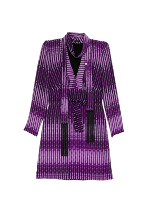 Gucci Pre-Owned abstract-print fringed dress - Purple