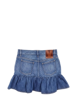 Valentino Garavani Pre-Owned 2010s ruffled denim mini skirt - Blue