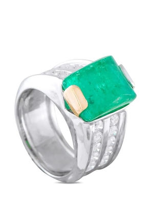 LB Exclusive emerald and diamond ring - Silver