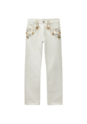 Versace embellished straight-leg jeans - Grey