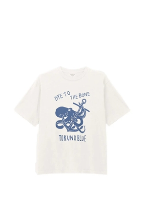 Momotaro octopus-print cotton T-shirt - White
