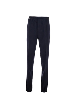 Givenchy pinstripe-pattern logo-buckle trousers - Blue