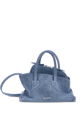 The Attico denim-effect logo-print tote bag - Blue